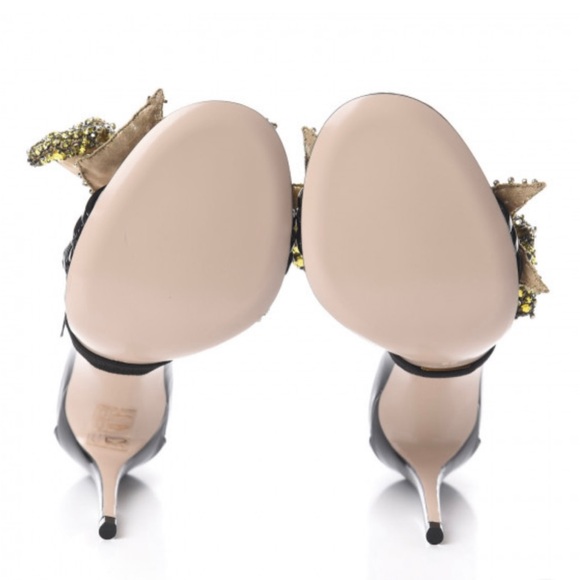 NWT GUCCI patent Crystal removable bows - Picture 5 of 6